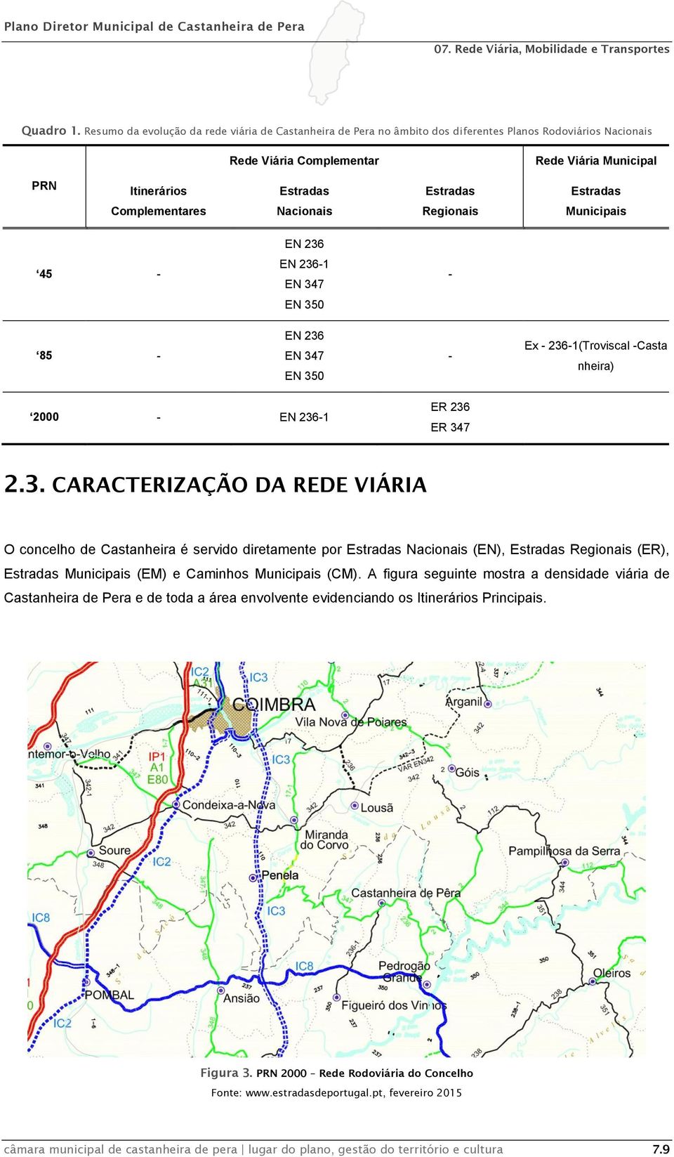 Estradas Complementares Nacionais Regionais Municipais EN 236