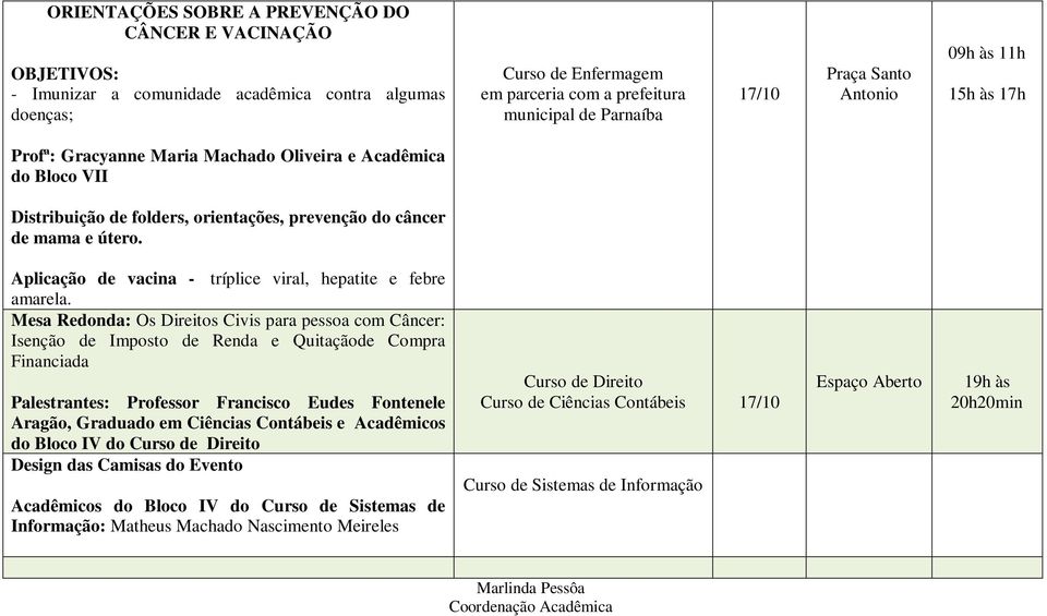 Aplicação de vacina - tríplice viral, hepatite e febre amarela.