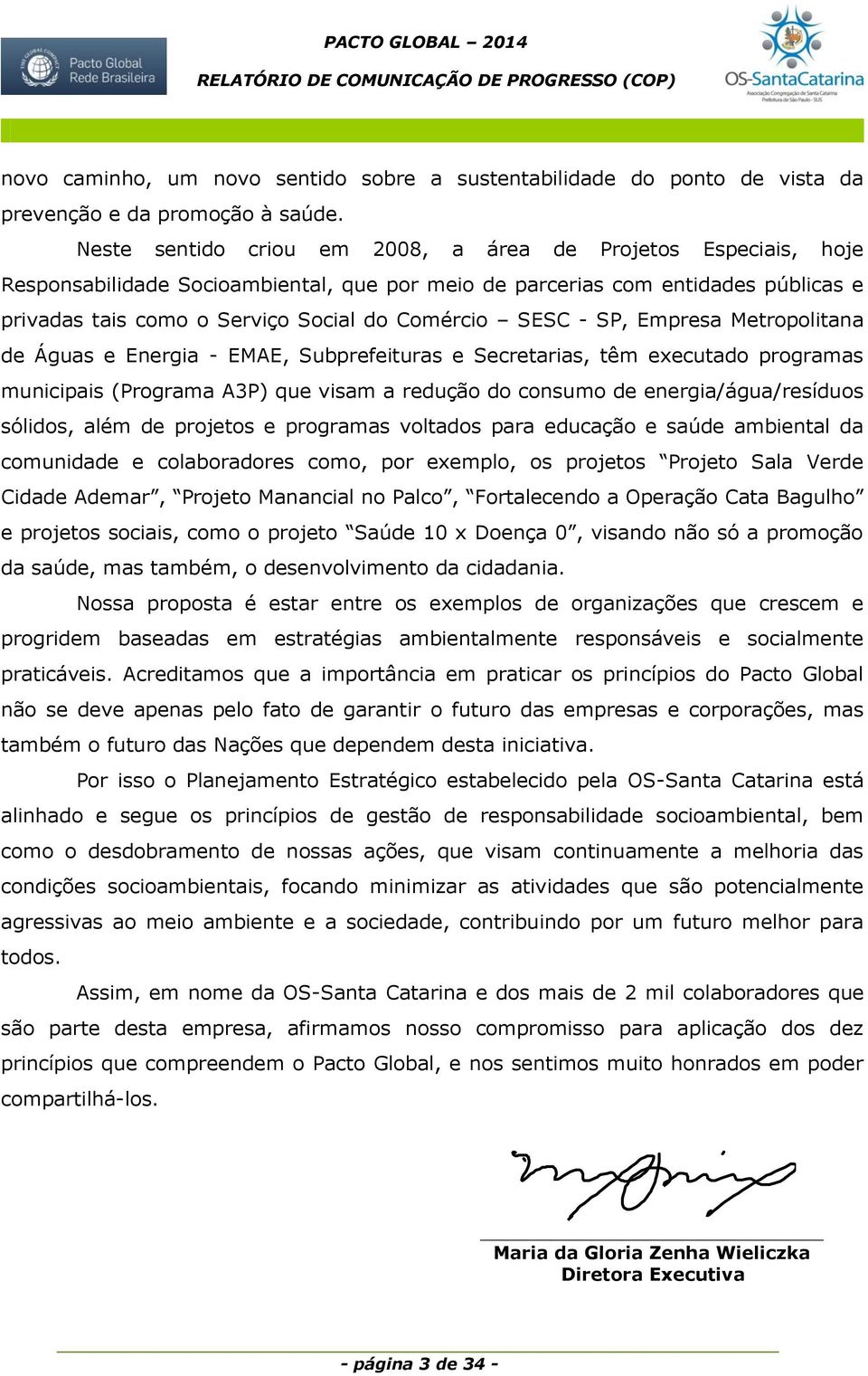 SESC - SP, Empresa Metropolitana de Águas e Energia - EMAE, Subprefeituras e Secretarias, têm executado programas municipais (Programa A3P) que visam a redução do consumo de energia/água/resíduos