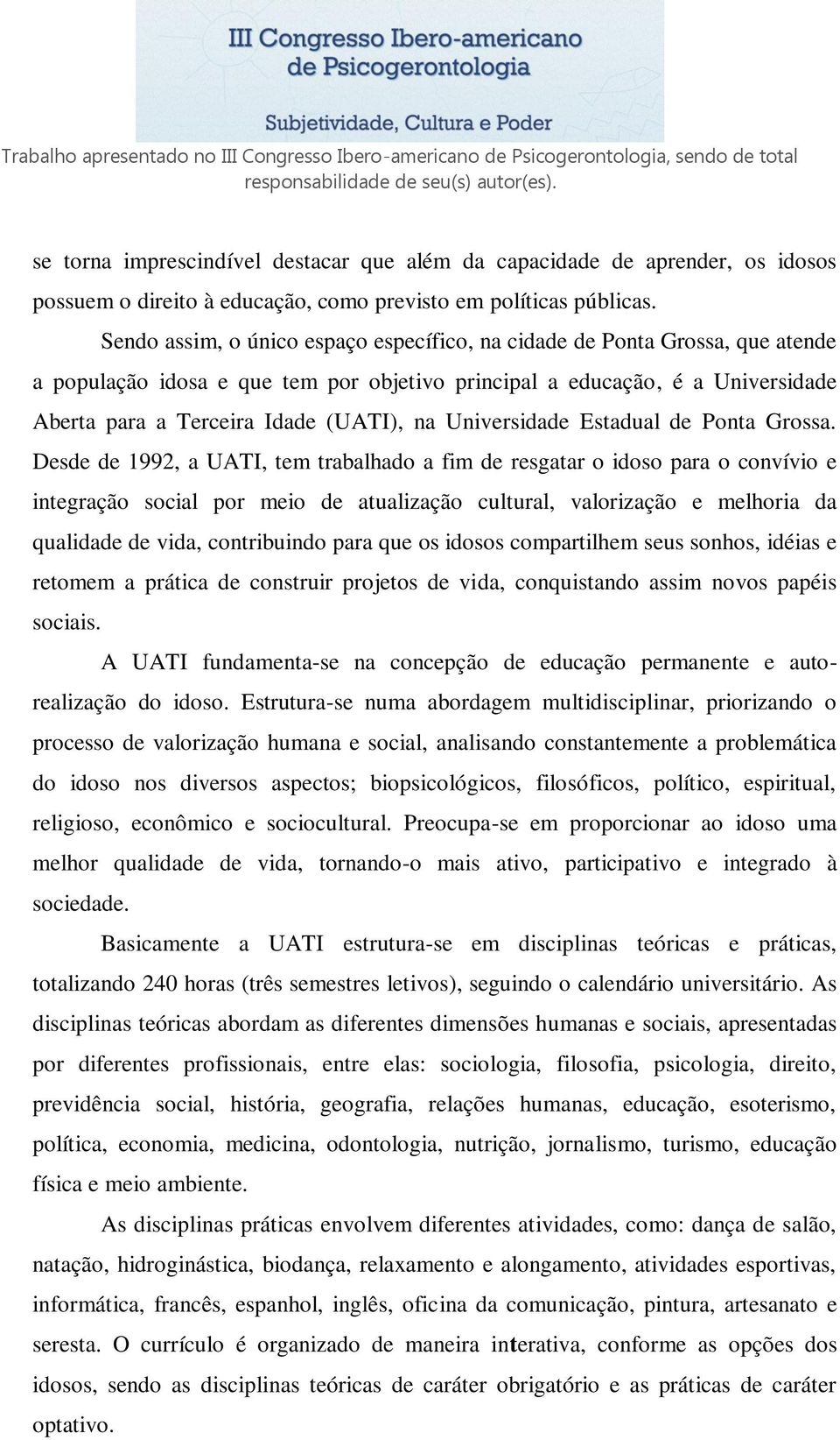 Universidade Estadual de Ponta Grossa.