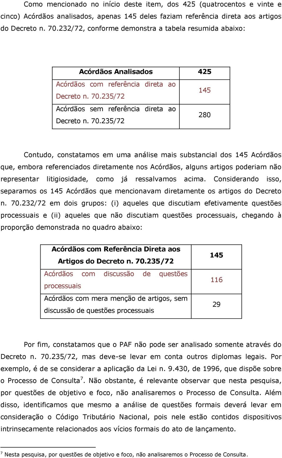 235/72 Acórdãos sem referência direta ao Decreto n. 70.