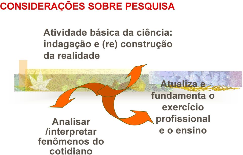 Analisar /interpretar fenômenos do cotidiano