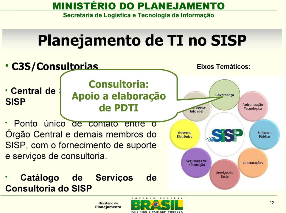 de contato entre o Órgão Central e demais membros do SISP, com o fornecimento