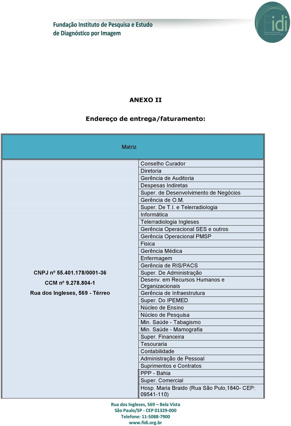 e Telerradiologia Informática Telerradiologia Ingleses Gerência Operacional SES e outros Gerência Operacional PMSP Fisica Gerência Médica Enfermagem Gerência de RIS/PACS Super.