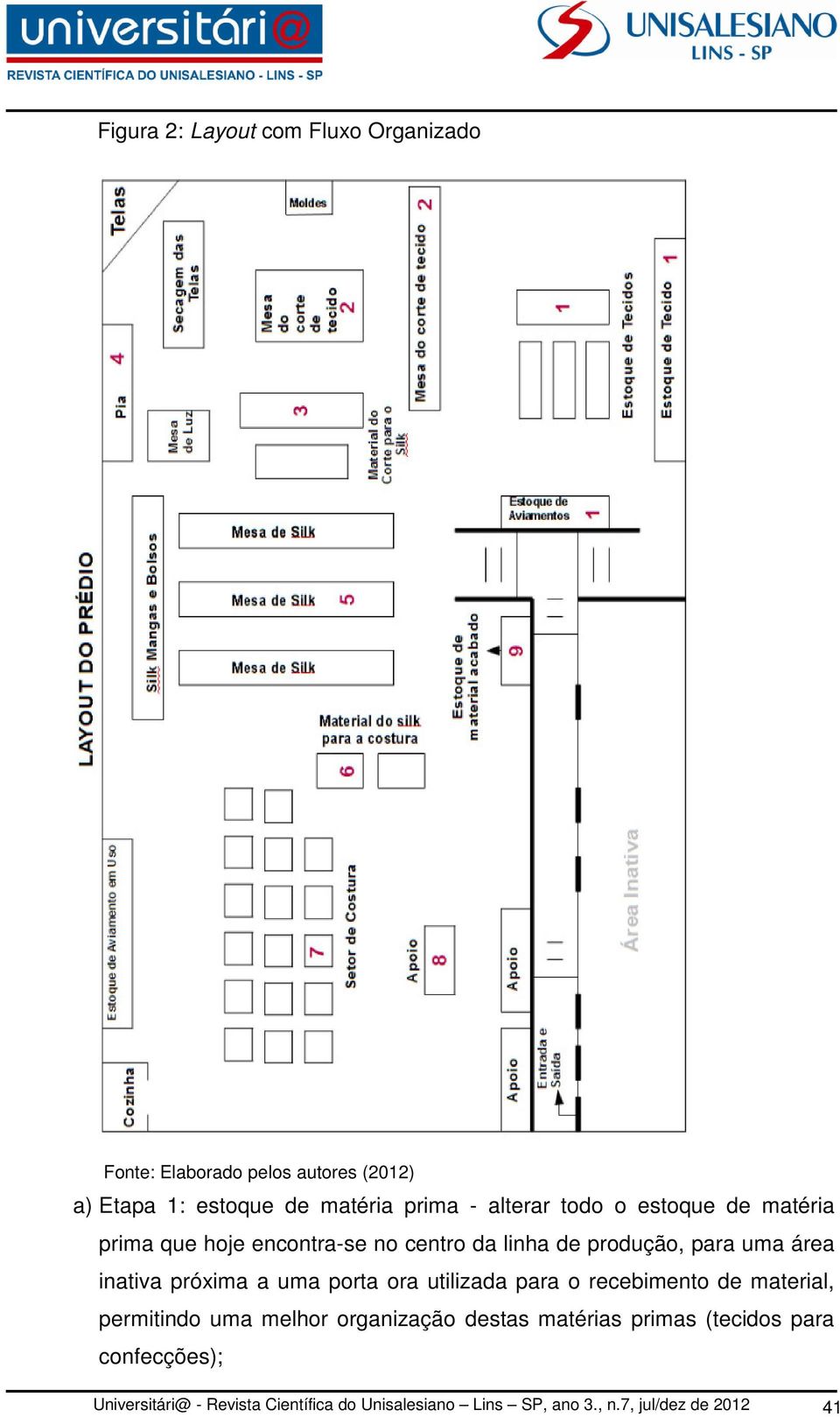 próxima a uma porta ora utilizada para o recebimento de material, permitindo uma melhor organização destas matérias