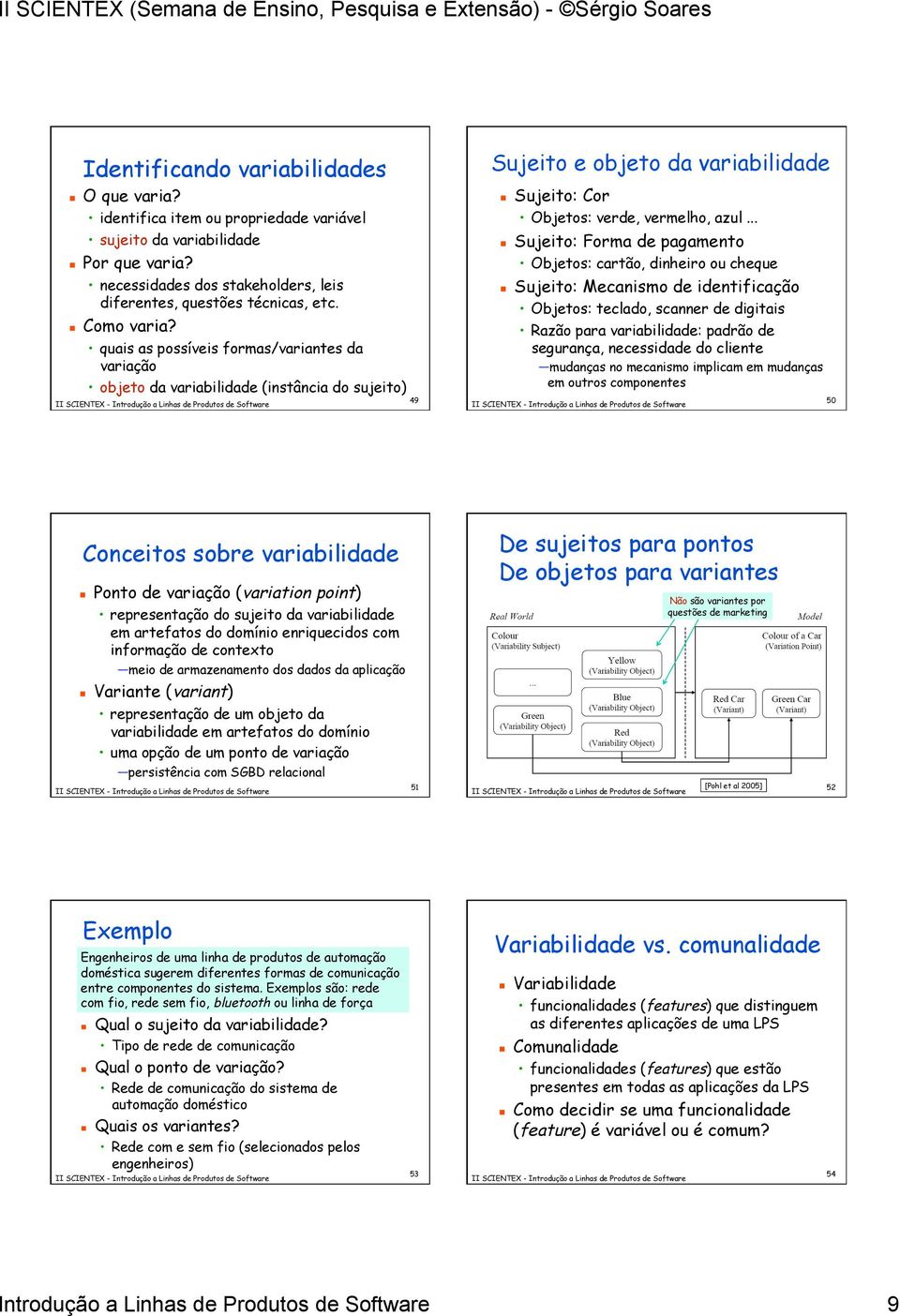 .. Sujeito: Forma de pagamento Objetos: cartão, dinheiro ou cheque Sujeito: Mecanismo de identificação Objetos: teclado, scanner de digitais Razão para variabilidade: padrão de segurança, necessidade