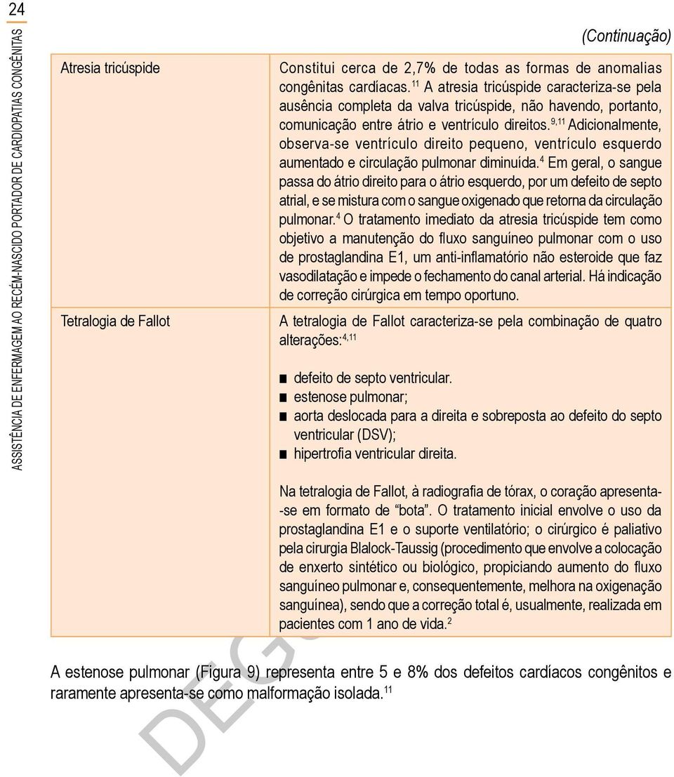 9,11 Adicionalmente, observa-se ventrículo direito pequeno, ventrículo esquerdo aumentado e circulação pulmonar diminuída.