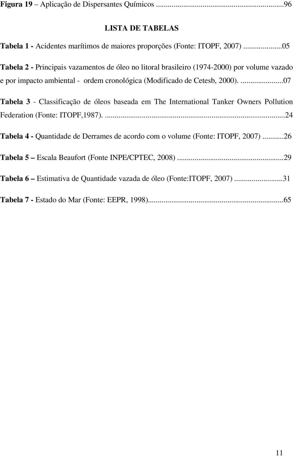 ...07 Tabela 3 - Classificação de óleos baseada em The International Tanker Owners Pollution Federation (Fonte: ITOPF,1987).