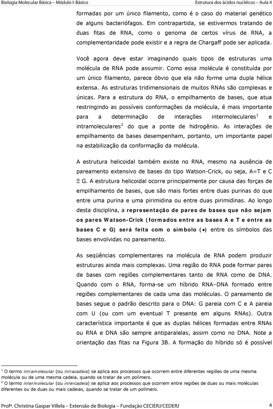 Você agora deve estar imaginando quais tipos de estruturas uma molécula de RNA pode assumir.