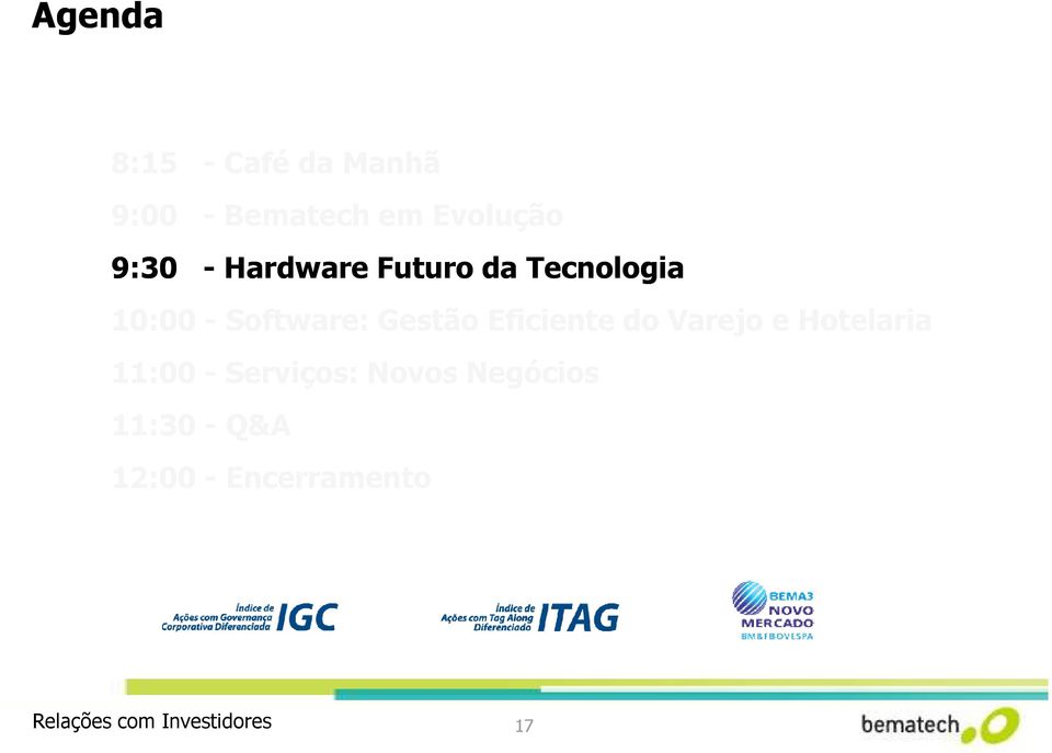 Eficiente do Varejo e Hotelaria 11:00 - Serviços: Novos