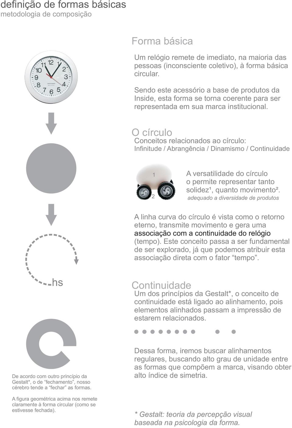 O círculo Conceitos relacionados ao círculo: Infinitude / Abrangência / Dinamismo / Continuidade 1 2 A versatilidade do círculo o permite representar tanto solidez¹, quanto movimento².