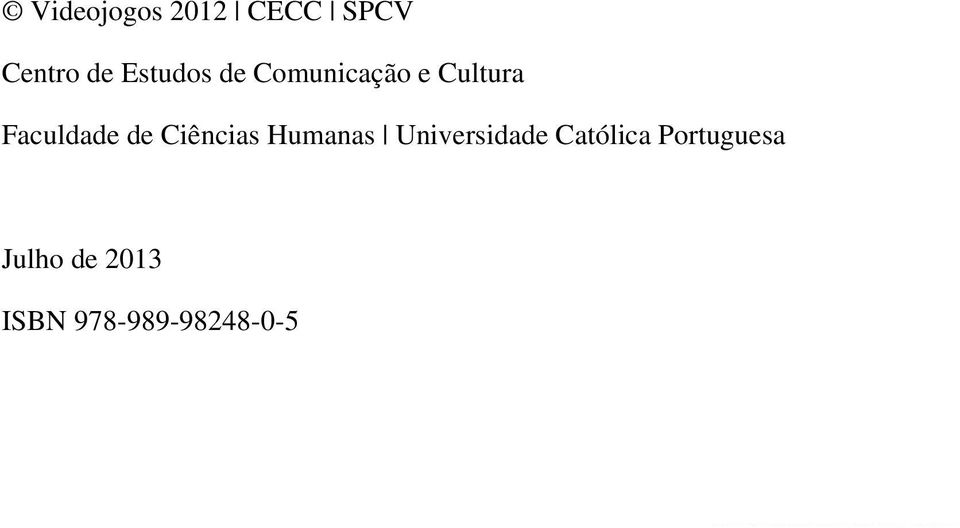 Ciências Humanas Universidade Católica
