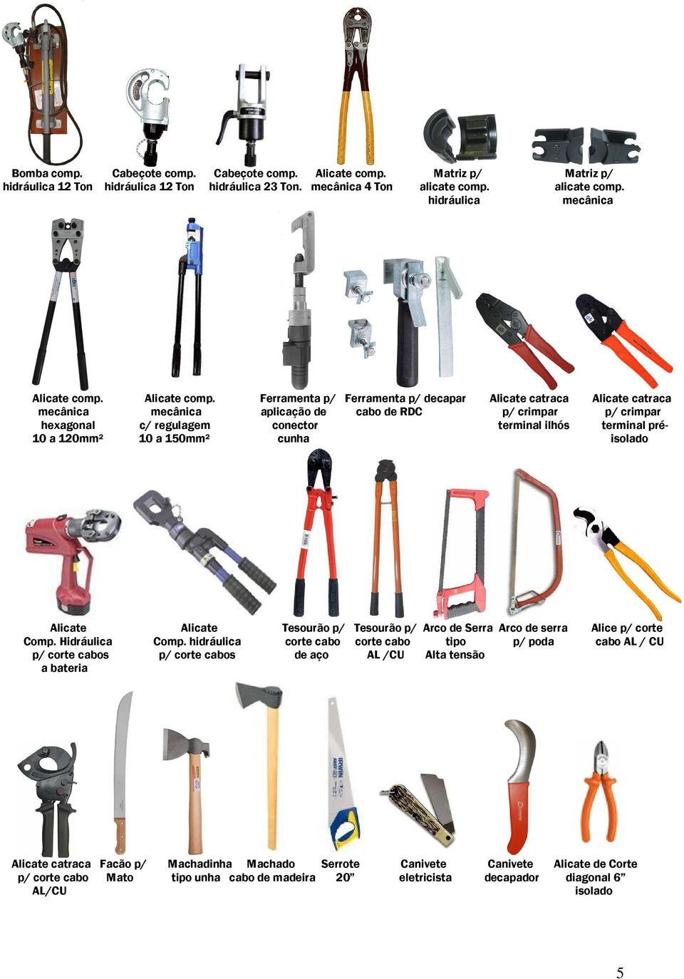 Ferramenta p/ Ferramenta p/ decapar Alicate catraca Alicate catraca mecânica mecânica aplicação de cabo de RDC p/ crimpar p/ crimpar hexagonal c/ regulagem conector terminal ilhós terminal pré- 10 a