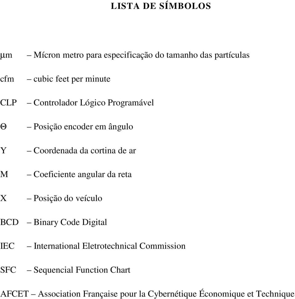 Coeficiente angular da reta Posição do veículo BCD Binary Code Digital IEC SFC International