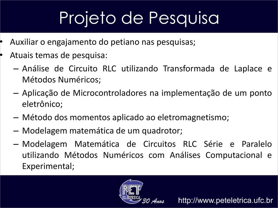 ponto eletrônico; Método dos momentos aplicado ao eletromagnetismo; Modelagem matemática de um quadrotor; Modelagem