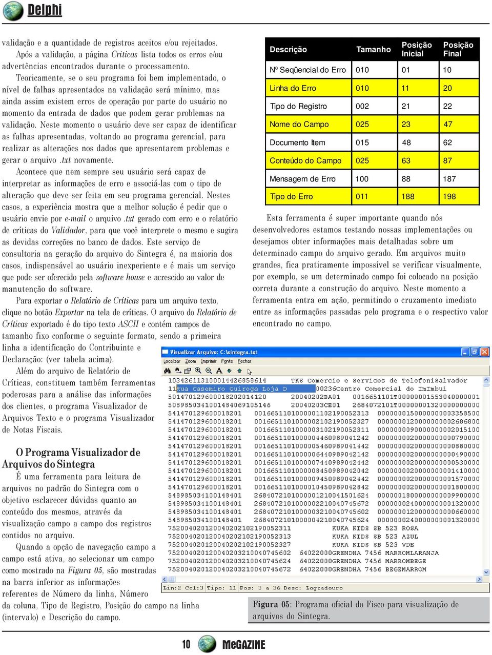 dados que podem gerar problemas na validação.