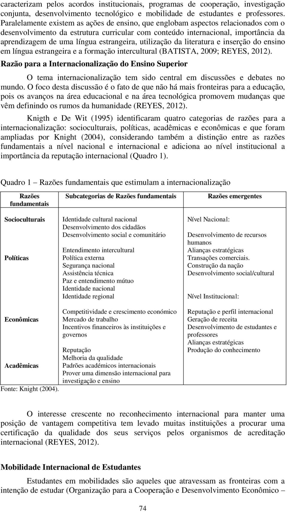 estrangeira, utilização da literatura e inserção do ensino em língua estrangeira e a formação intercultural (BATISTA, 2009; REYES, 2012).