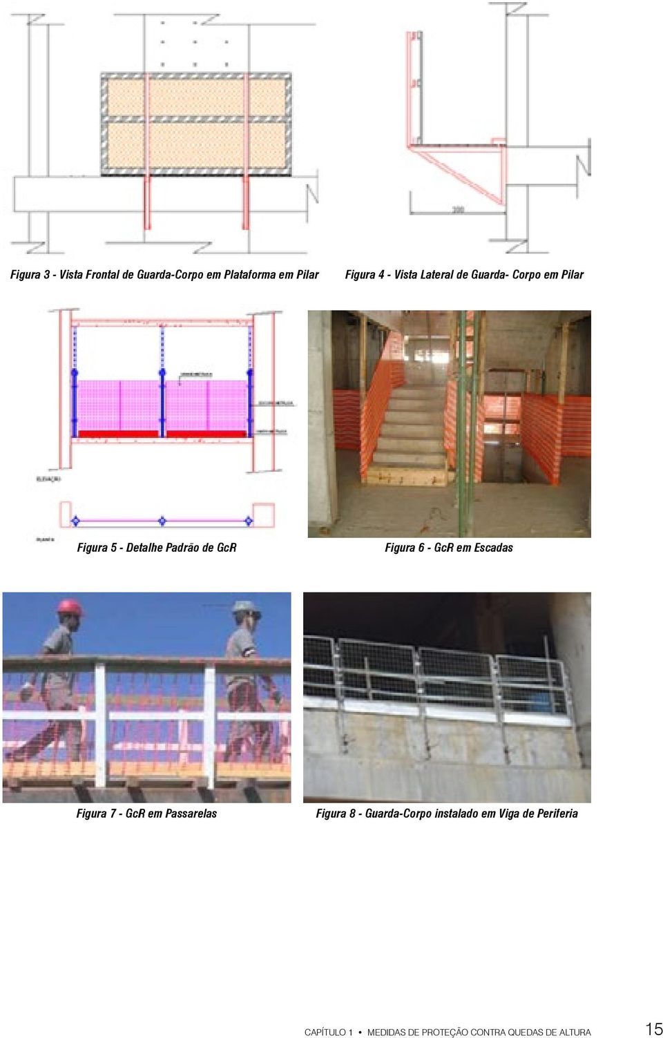 Figura 6 - GcR em Escadas Figura 7 - GcR em Passarelas Figura 8 - Guarda-Corpo