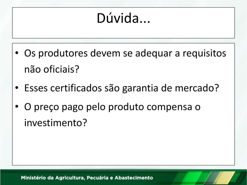 requisitos não oficiais?