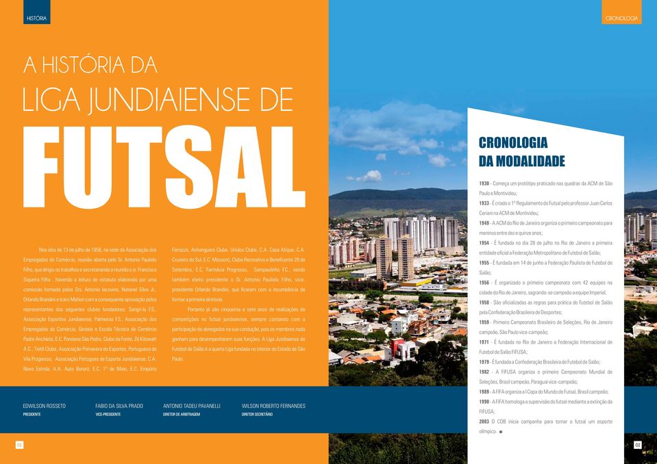 Antonio Iacovino, Natanel Silva Jr., Orlando Brandini e Icaro Mation com a consequente aprovação pelos representantes dos seguintes clubes fundadores: Sangri-la F.S., Associação Esportiva Jundiaiense, Palmeiras F.