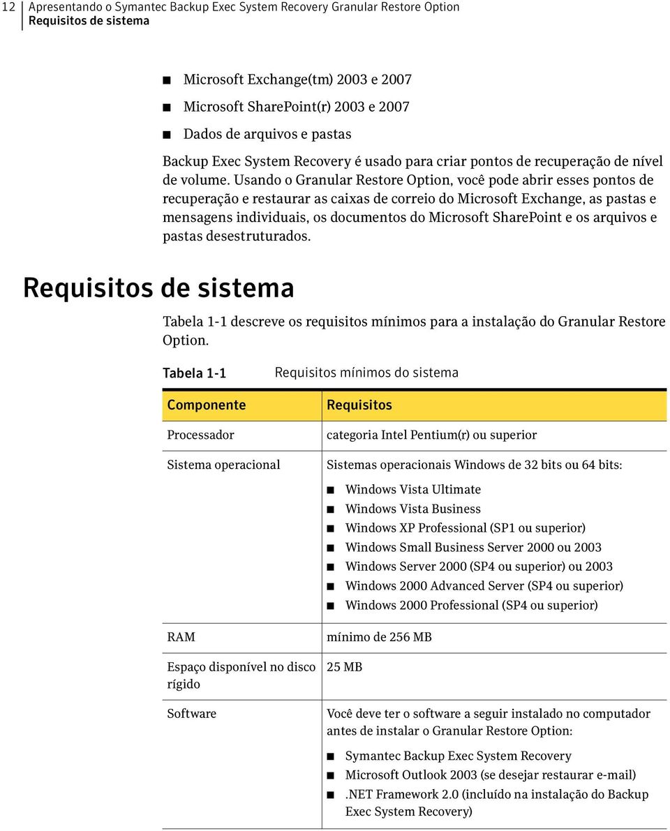 Usando o Granular Restore Option, você pode abrir esses pontos de recuperação e restaurar as caixas de correio do Microsoft Exchange, as pastas e mensagens individuais, os documentos do Microsoft