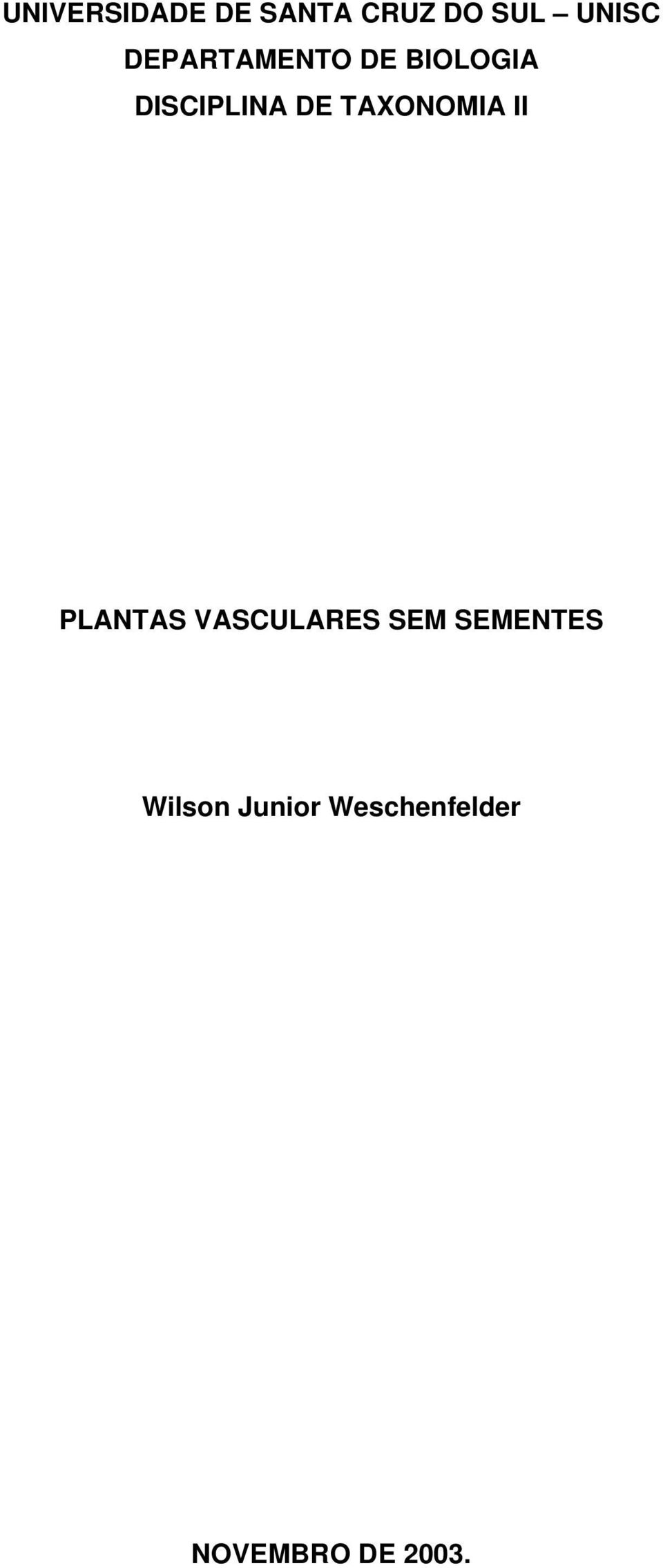 TAXONOMIA II PLANTAS VASCULARES SEM