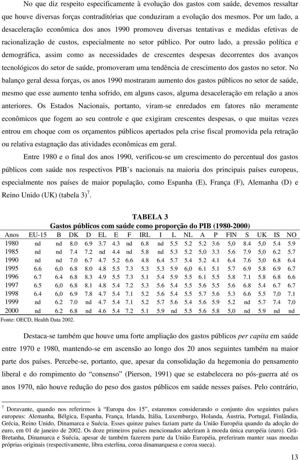 Por outro lado, a pressão política e demográfica, assim como as necessidades de crescentes despesas decorrentes dos avanços tecnológicos do setor de saúde, promoveram uma tendência de crescimento dos