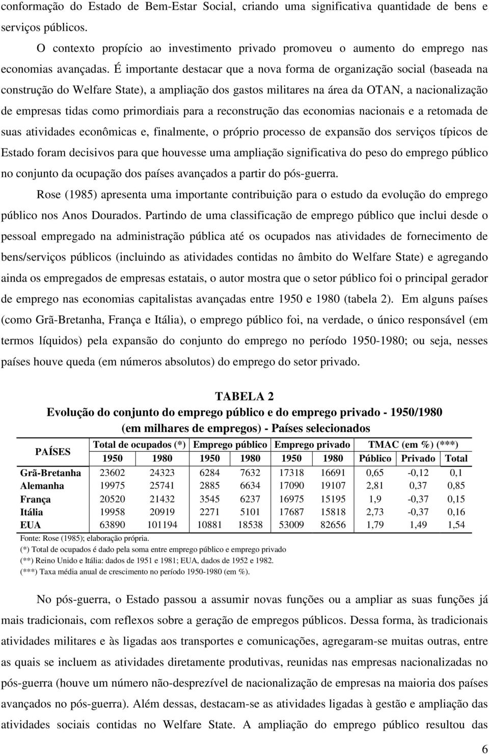 É importante destacar que a nova forma de organização social (baseada na construção do Welfare State), a ampliação dos gastos militares na área da OTAN, a nacionalização de empresas tidas como