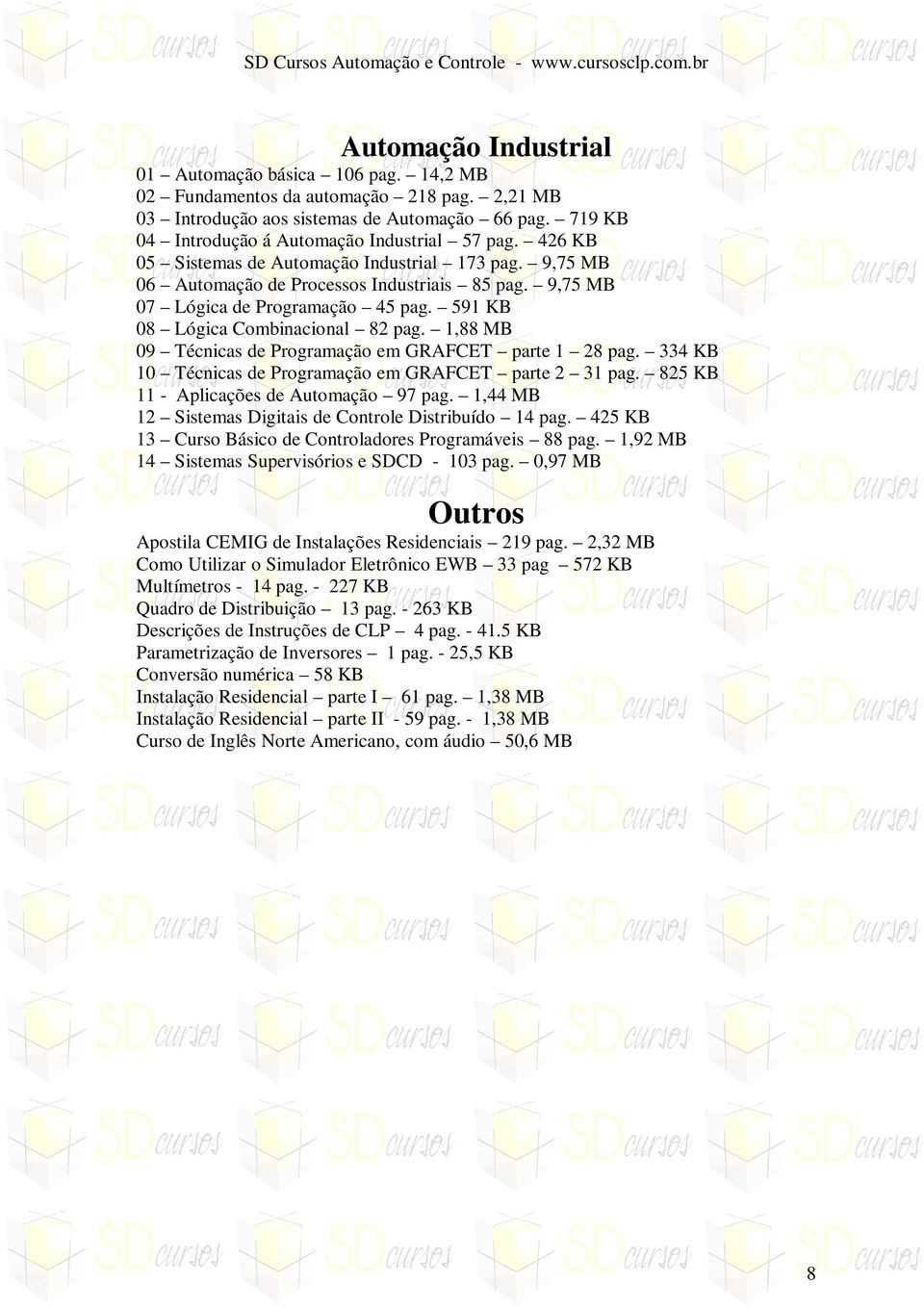 591 KB 08 Lógica Combinacional 82 pag. 1,88 MB 09 Técnicas de Programação em GRAFCET parte 1 28 pag. 334 KB 10 Técnicas de Programação em GRAFCET parte 2 31 pag.