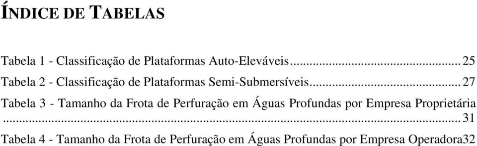 ..27 Tabela 3 - Tamanho da Frota de Perfuração em Águas Profundas por Empresa