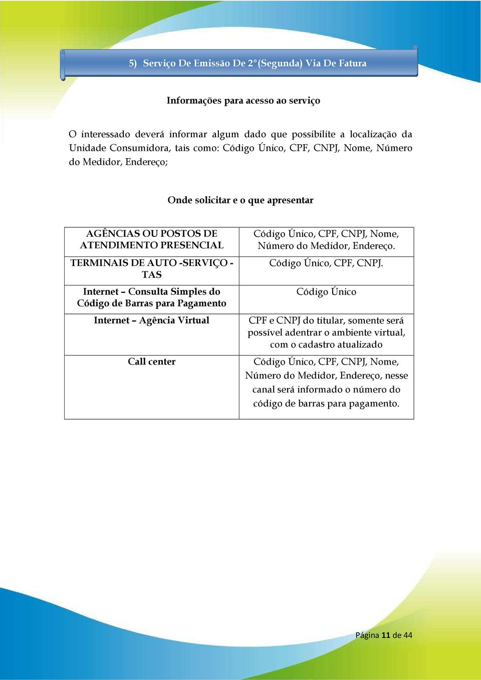 Código de Barras para Pagamento Internet Agência Virtual Call center Código Único, CPF, CNPJ,