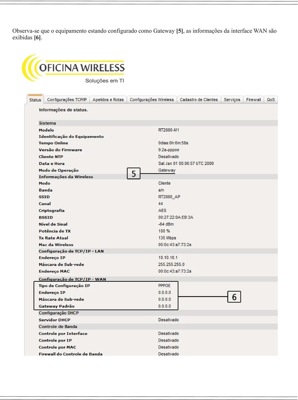 Gateway [5], as informações