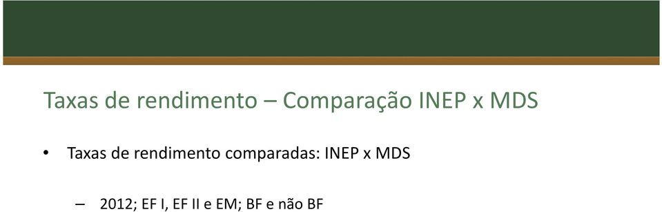 comparadas: INEP x MDS 2012;