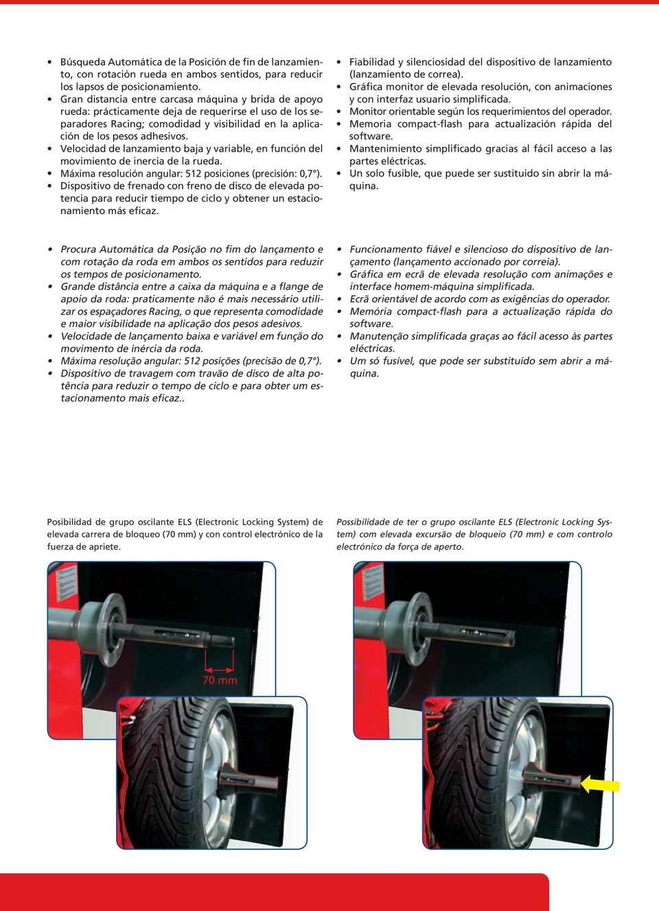 Velocidad de lanzamiento baja y variable, en función del movimiento de inercia de la rueda. Máxima resolución angular: 512 posiciones (precisión: 0,7 ).