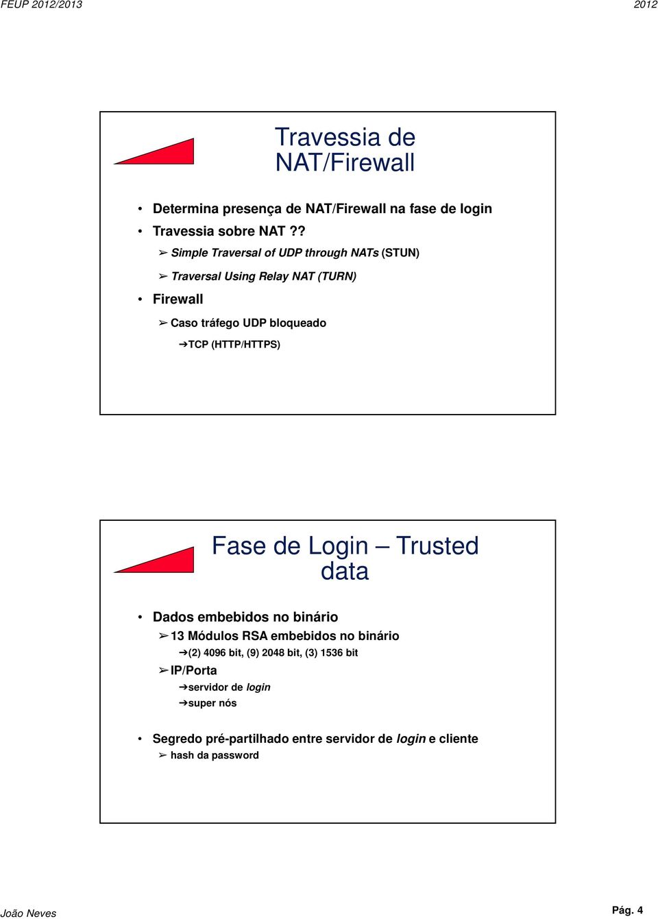 (HTTP/HTTPS) Fase de Login Trusted data Dados embebidos no binário 13 Módulos RSA embebidos no binário (2) 4096 bit, (9)