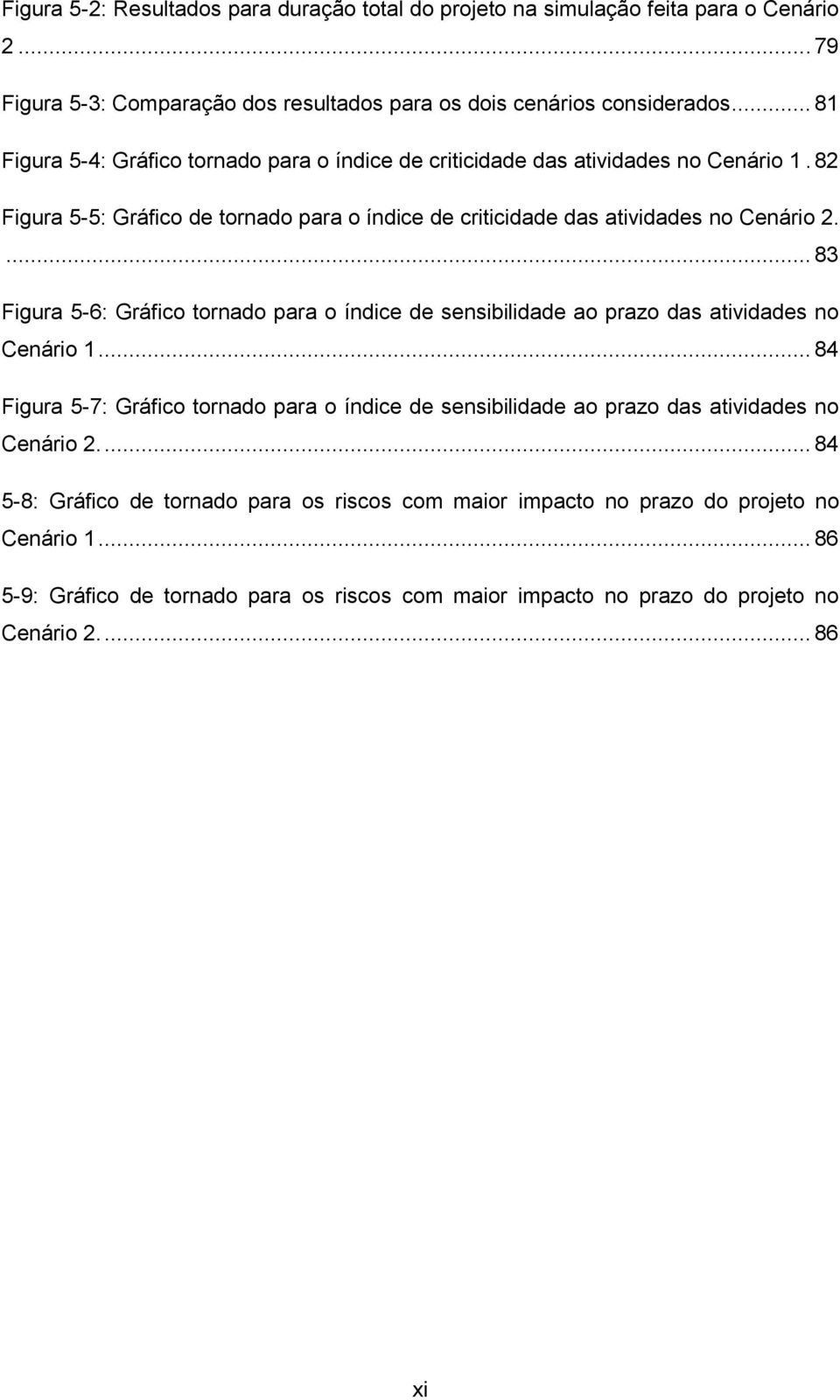 ... 83 Figura 5-6: Gráfico tornado para o índice de sensibilidade ao prazo das atividades no Cenário 1.