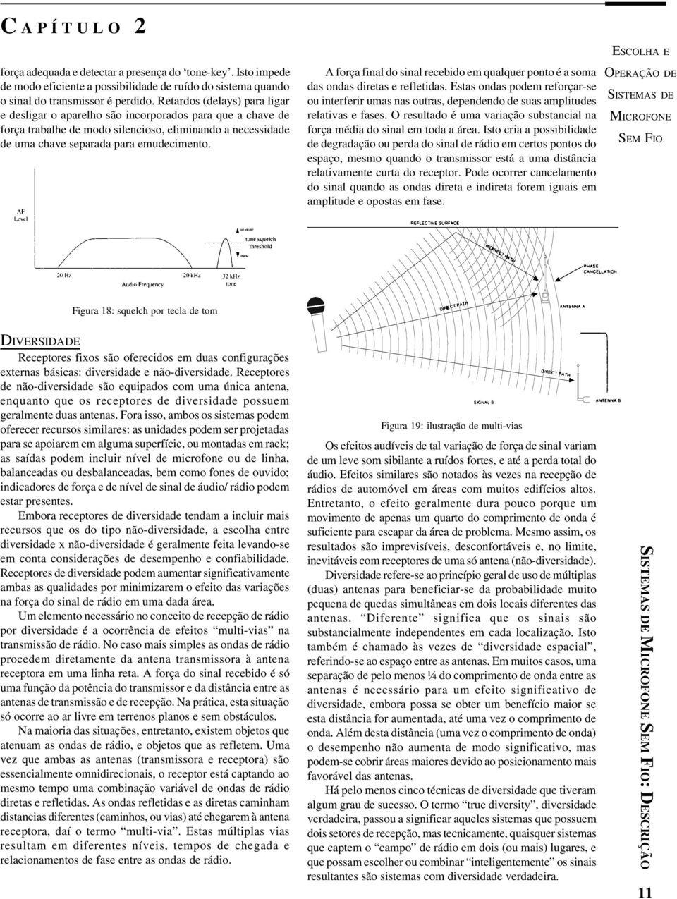 A força final do sinal recebido em qualquer ponto é a soma das ondas diretas e refletidas. Estas ondas podem reforçar-se ou interferir umas nas outras, dependendo de suas amplitudes relativas e fases.