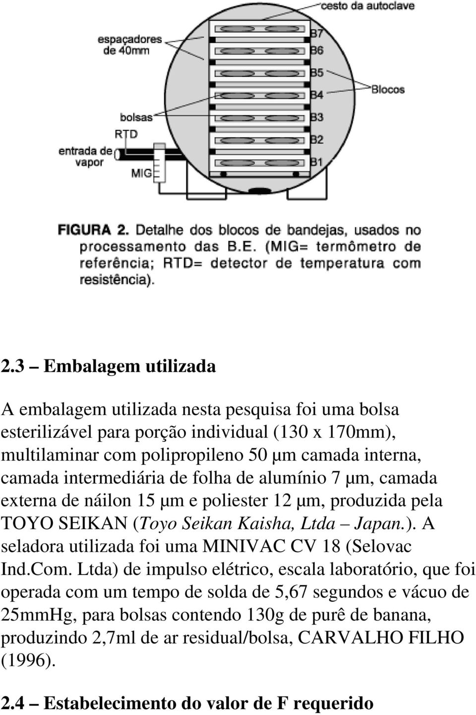 Japan.). A seladora utilizada foi uma MINIVAC CV 18 (Selovac Ind.Com.