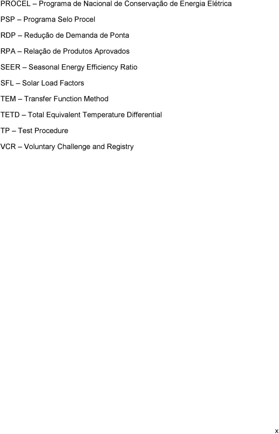 Energy Efficiency Ratio SFL Solar Load Factors TEM Transfer Function Method TETD Total