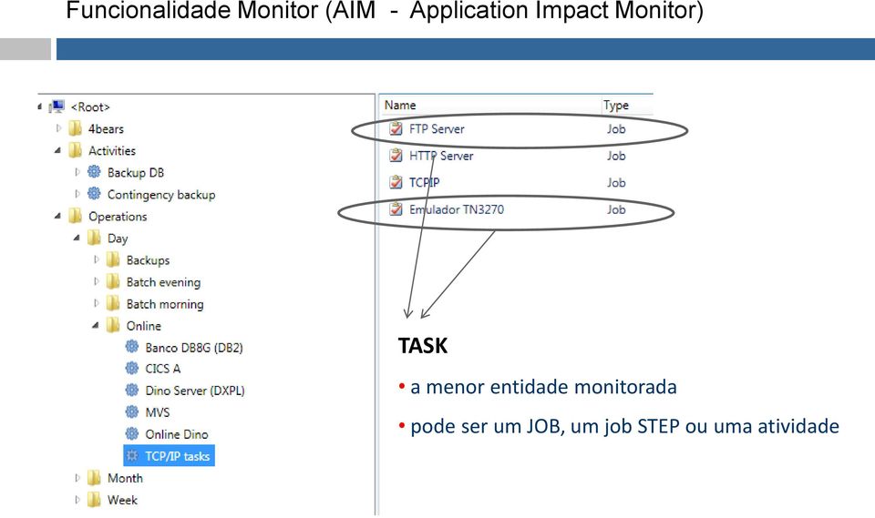 a menor entidade monitorada pode