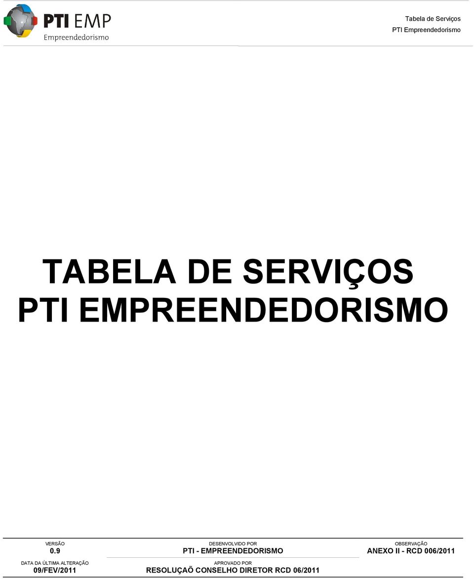 POR PTI - EMPREENDEDORISMO APROVADO POR RESOLUÇAÕ