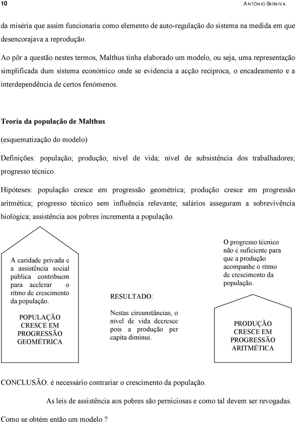 certos fenómenos. Teoria da oulação de Malthus (esquematização do modelo) Definições: oulação; rodução; nível de vida; nível de subsistência dos trabalhadores; rogresso técnico.