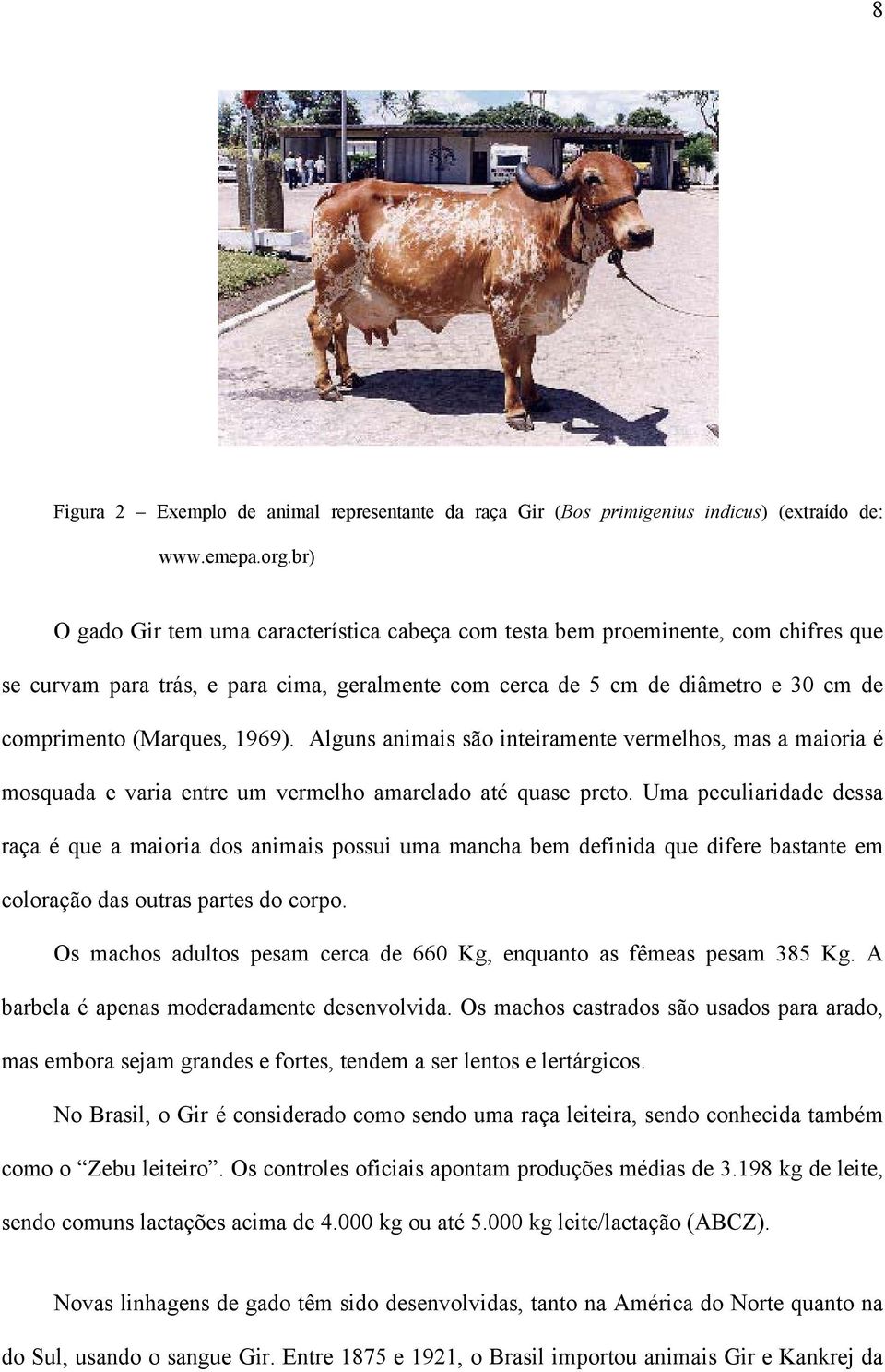 1969). Alguns animais são inteiramente vermelhos, mas a maioria é mosquada e varia entre um vermelho amarelado até quase preto.