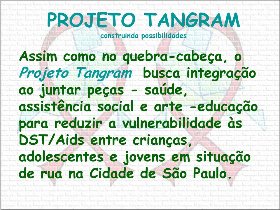 social e arte -educação para reduzir a vulnerabilidade às DST/Aids entre