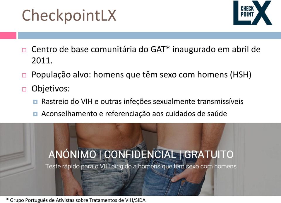 VIH e outras infeções sexualmente transmissíveis Aconselhamento e