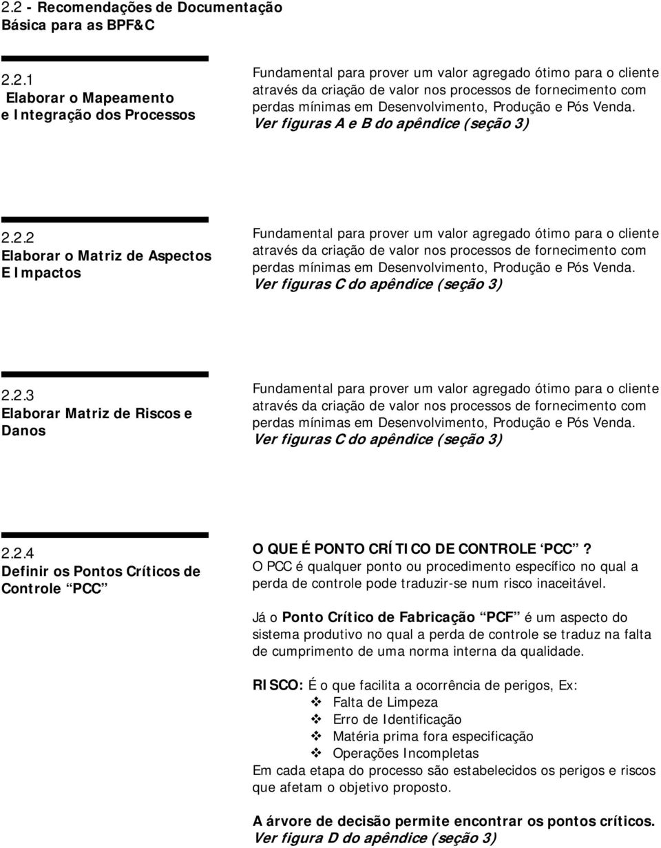 2.2 Elaborar o Matriz de Aspectos E Impactos Fundamental para prover um valor agregado ótimo para o cliente através da criação de valor nos processos de fornecimento com perdas mínimas em