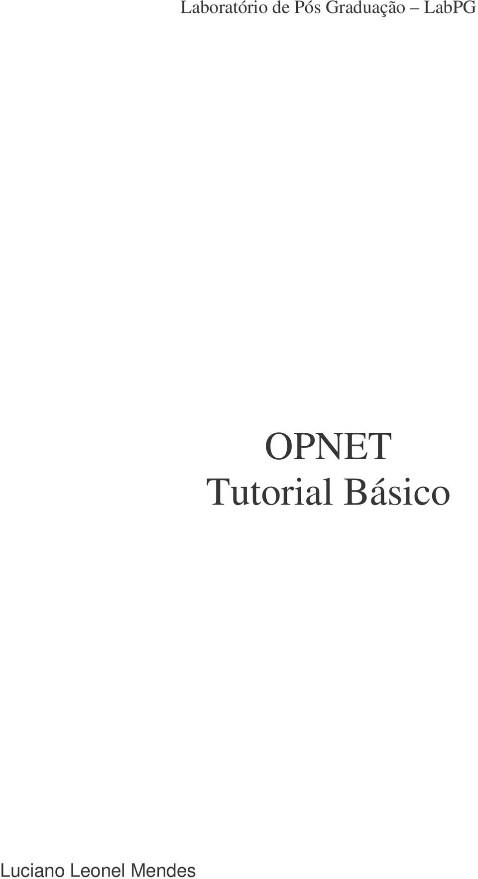 OPNET Tutorial