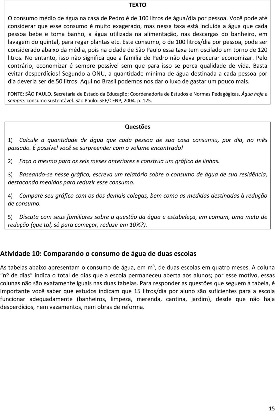 lavagem do quintal, para regar plantas etc.