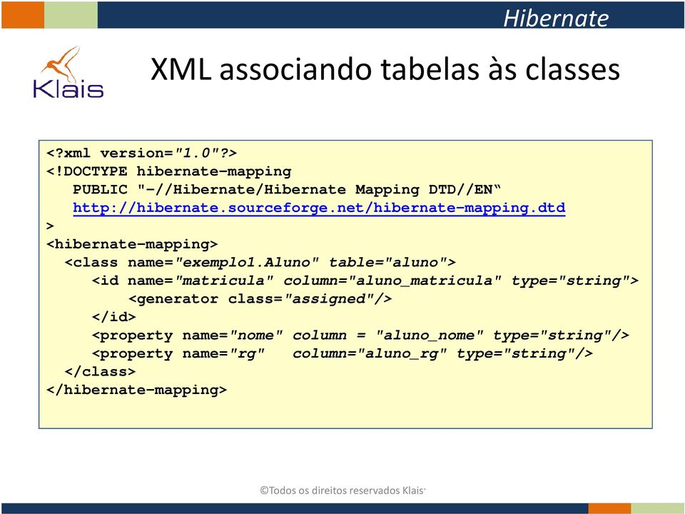 net/hibernate-mapping.dtd > <hibernate-mapping> <class name="exemplo1.