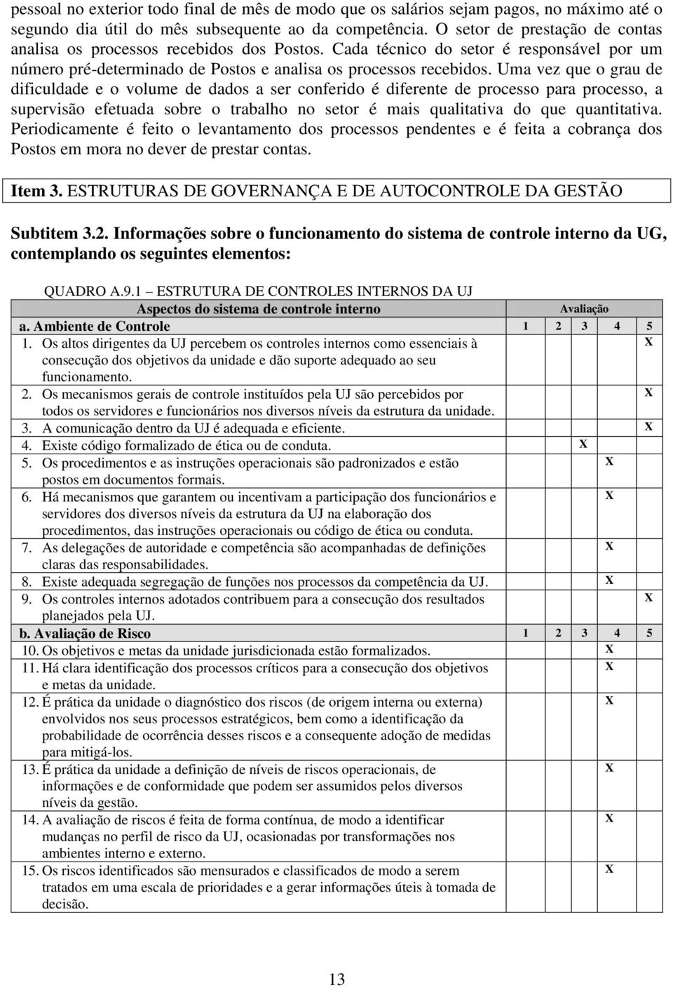 Uma vez que o grau de dificuldade e o volume de dados a ser conferido é diferente de processo para processo, a supervisão efetuada sobre o trabalho no setor é mais qualitativa do que quantitativa.